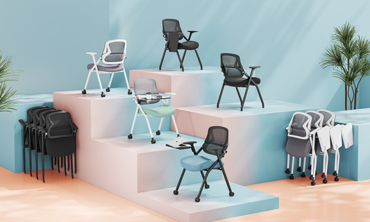 Foldable Training Chair with Flip-Up Seat & Dual-Back Design D376