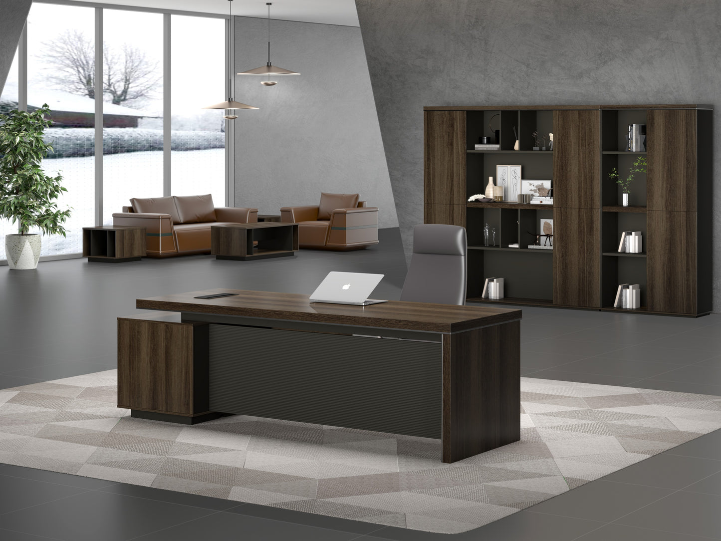 Modern Executive Desk with Storage JE-D0